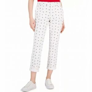 Tommy Hilfiger Hampton Nautical Chinos Size 6 White Navy Blue